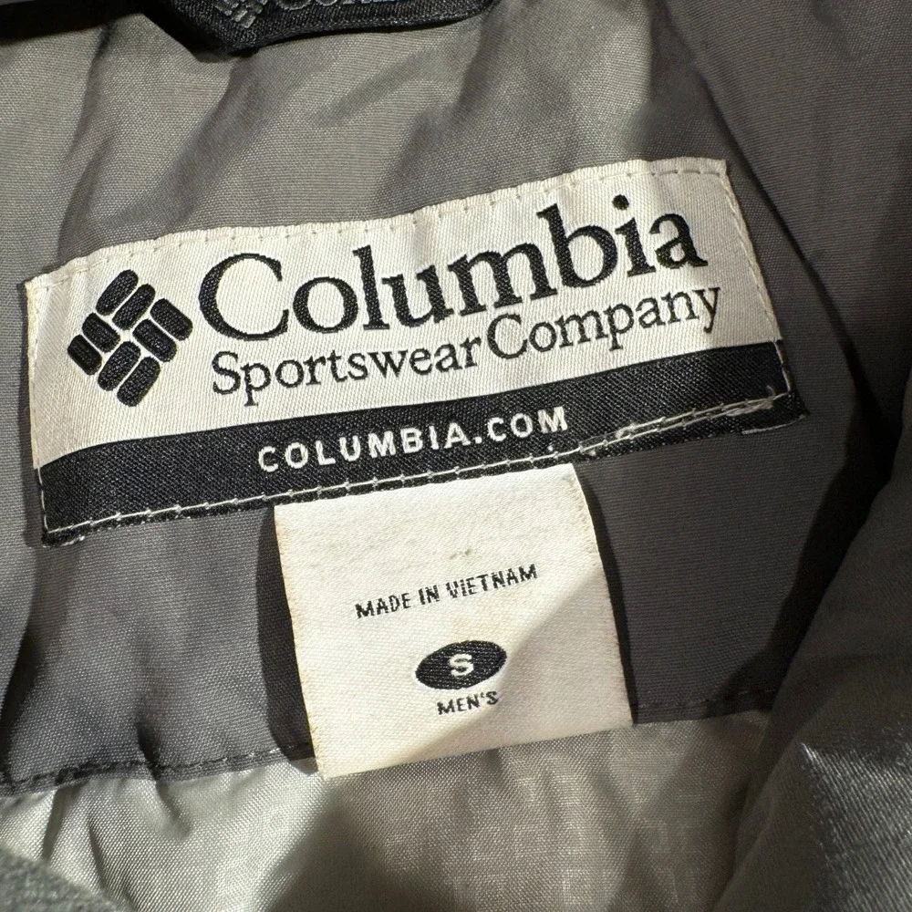 Columbia Men's Omni-Shield Red Grey Colorblock Hooded Winter Parka Jacket Size S